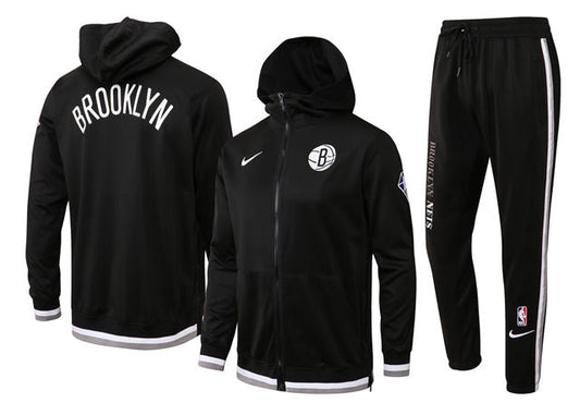 Ensemble Brooklyn Nets (Survêtement Veste à Capuche + Pantalon Jogging) – face