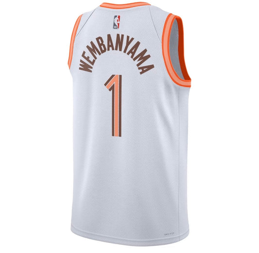 Maillot enfant San Antonio Spurs Blanc et Orange – dos
