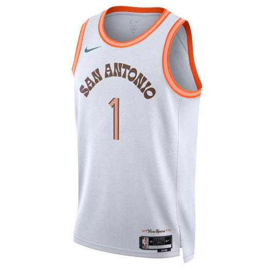 Maillot enfant San Antonio Spurs Blanc et Orange – face