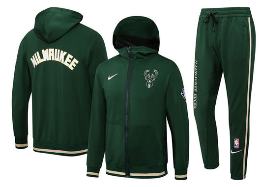 Ensemble Milwaukee Bucks (Survêtement Veste à Capuche + Pantalon Jogging) – face